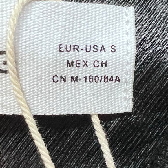 MNG Mango Black Faux Leather Jacket Women Small Black Short Patch Pockets New - Picture 5 of 10